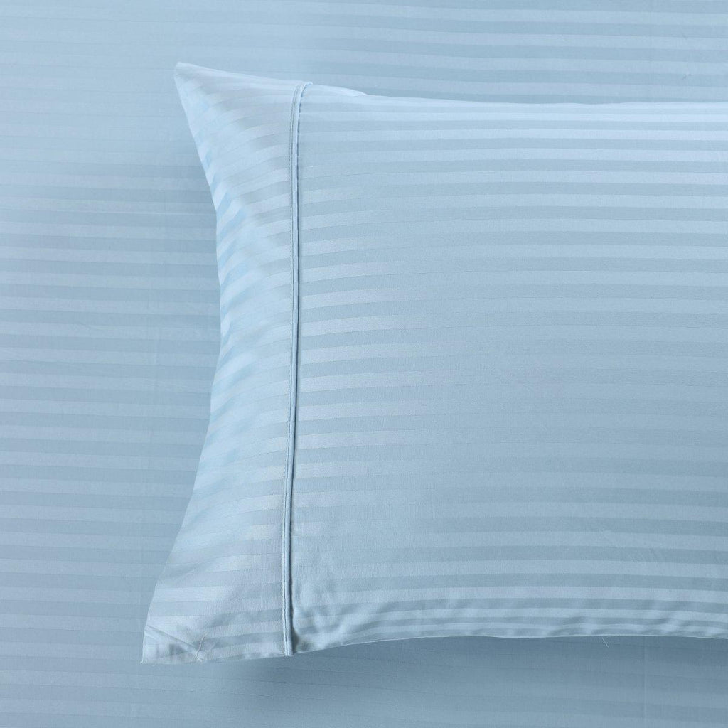 Damask Stripe 600 Thread Count Pillowcases (Pair)-Royal Tradition-Standard Pillowcases Pair-Blue-Egyptian Linens