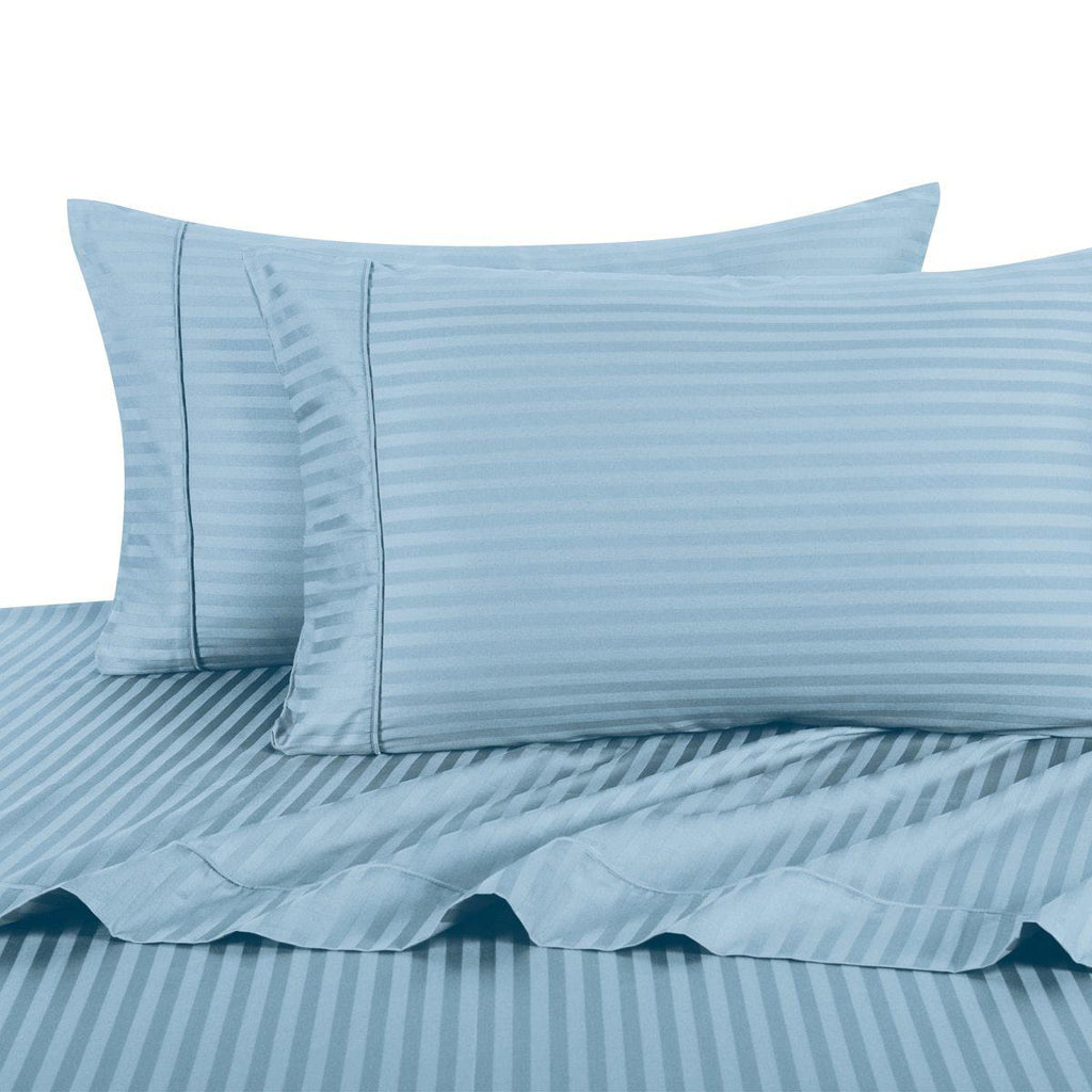 Sheet Set - Striped 600 Thread Count-Royal Tradition-Twin XL-Blue-Egyptian Linens