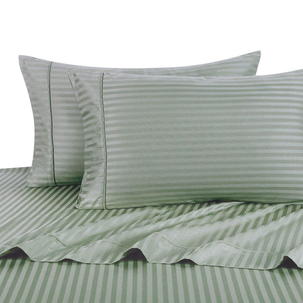 Sheet Set - Striped 600 Thread Count-Royal Tradition-Twin XL-Sage-Egyptian Linens