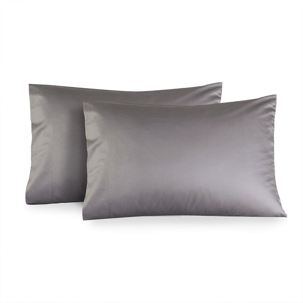Luxury 1000 Thread Count Solid Pillowcases (Pair)-Royal Tradition-Standard Pillowcases Pair-Gray-Egyptian Linens