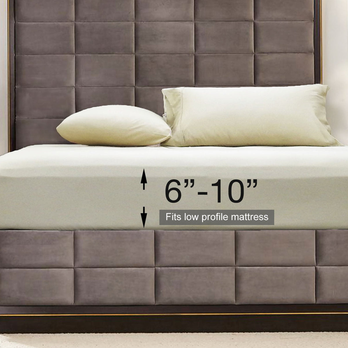 Low Profile Cotton Fitted Sheet Only(610 Inches) USA 608 Thread