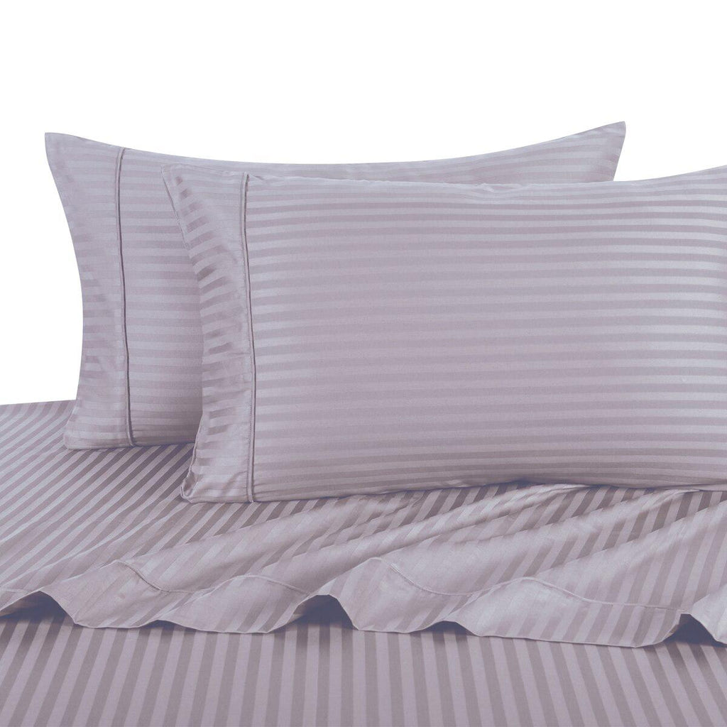 Sheet Set - Striped 600 Thread Count-Royal Tradition-Twin XL-Lilac-Egyptian Linens